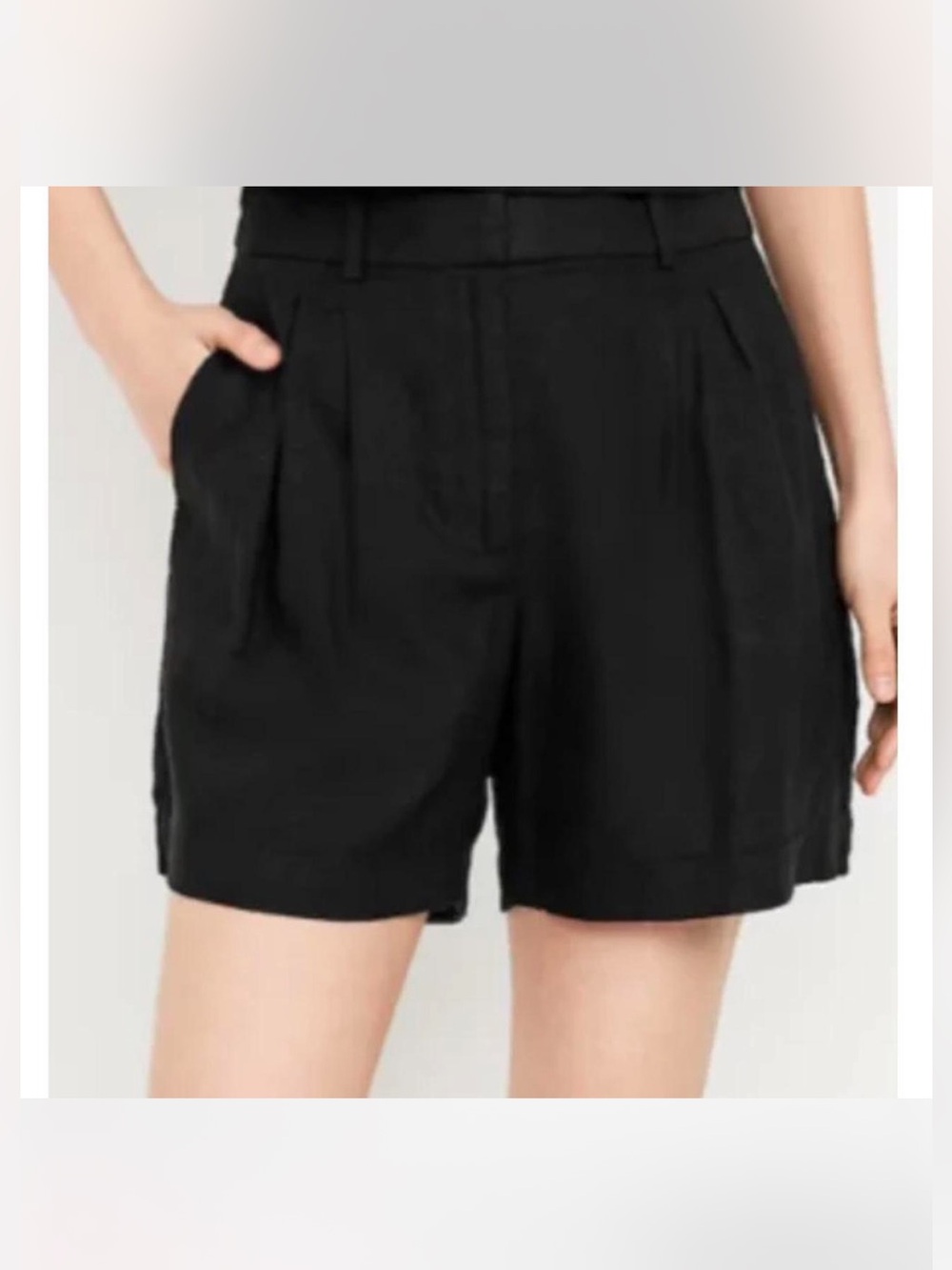 Old Navy Linen Black Women's Tailored High-Waist Shorts size XS NWOT